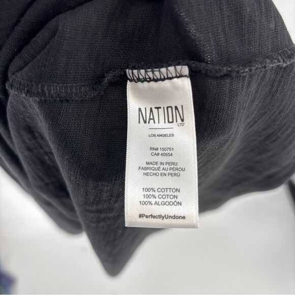 Nation LTD Black Long Sleeve Crewneck Sweatshirt Tiered Mini Dress Women’s M - Picture 5 of 7